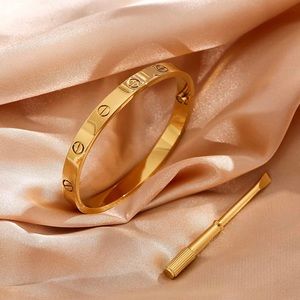 Gold Screw Bracelet Cuff Bangle